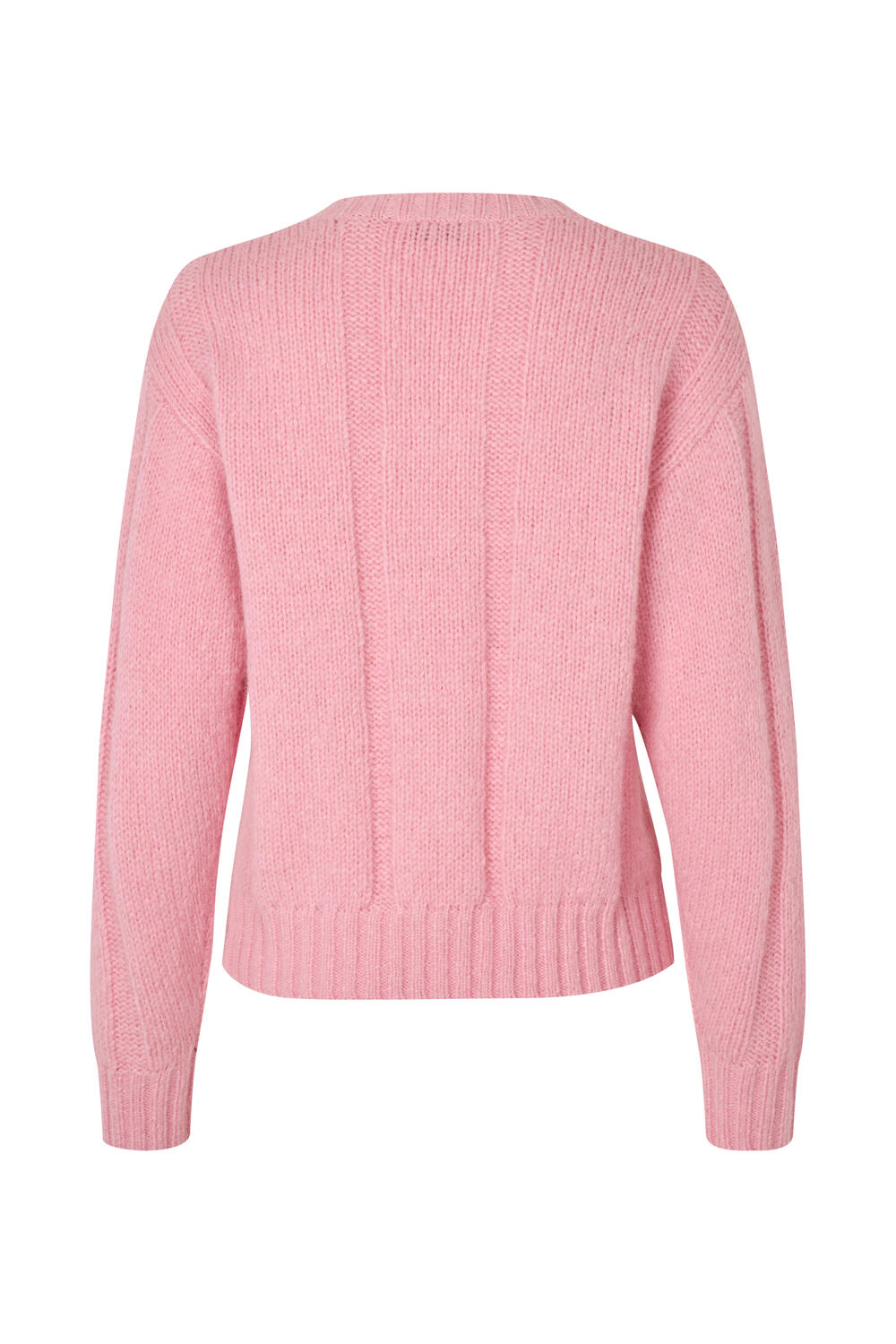 Crewneck Cropped striktrøje - Light Pink